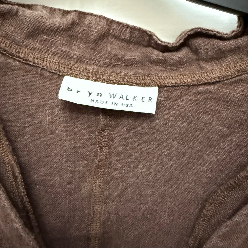 bryn Walker linen Brown Lightweight Shirt Jacket - Picture 2 of 8